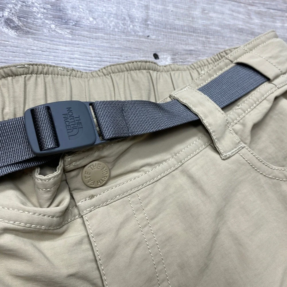The North Face Convertible Pants Mens L Tan Khaki Zip Off Hiking Trail Outdoor
